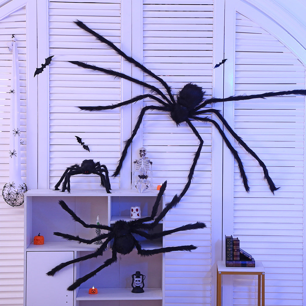 Decoración de Telaraña con Arañas de Peluche
