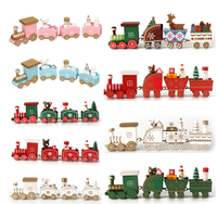 Mini Tren de Madera Navideño (Madera Maciza)