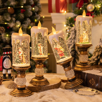 Vela Decorativa de Navidad con Nieve (Cristal)