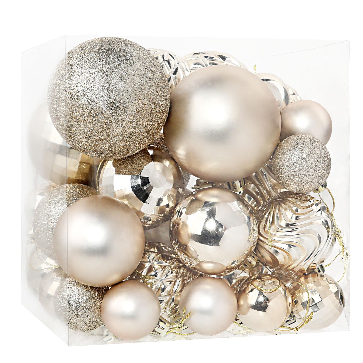 Pack de 36 Bolas de Navidad Irrompibles (Champán)
