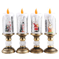 Vela Decorativa de Navidad con Nieve (Cristal)