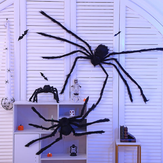 Decoración de Telaraña con Arañas de Peluche