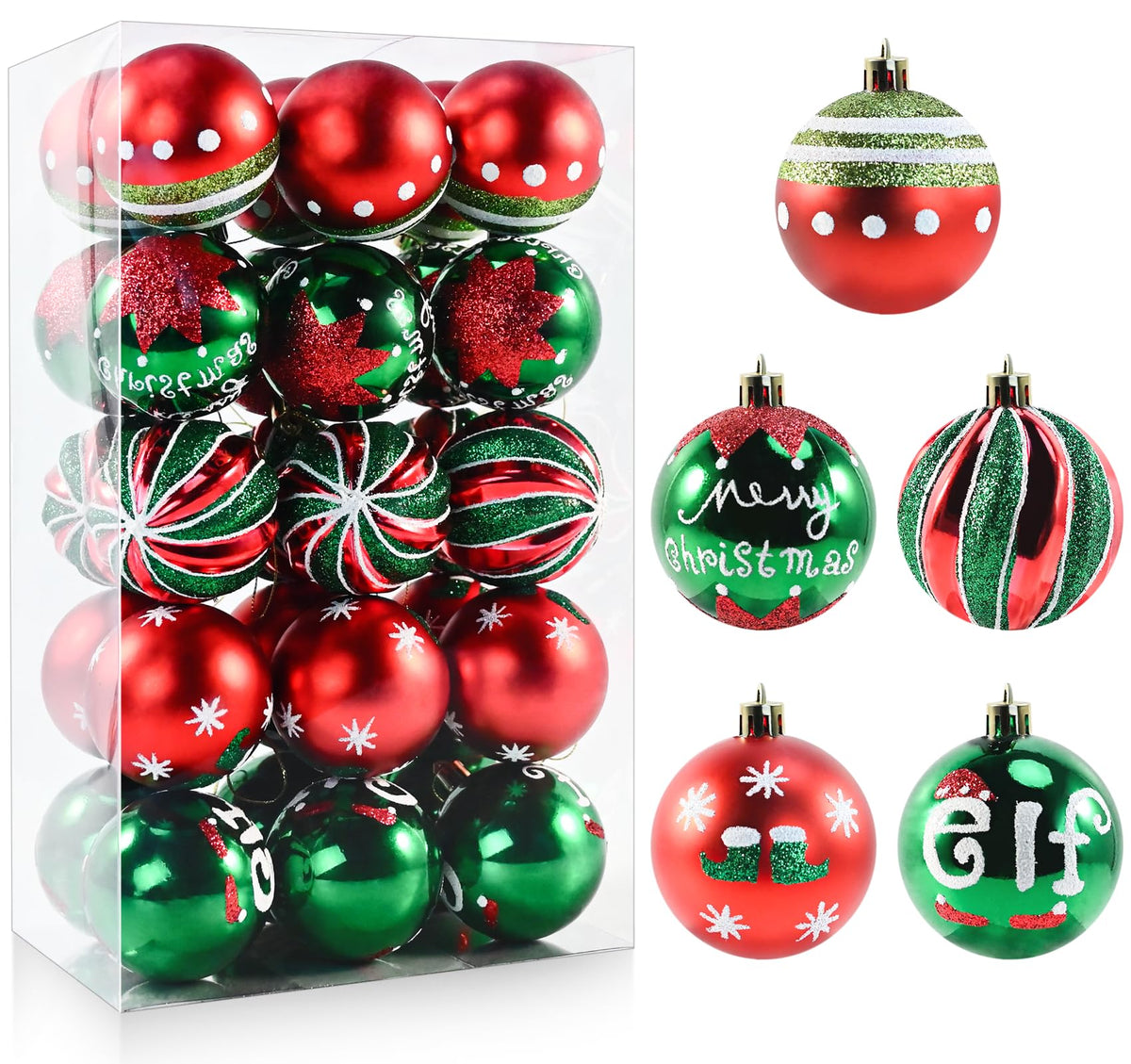 Pack de 30 Bolas de Navidad Irrompibles (6cm)