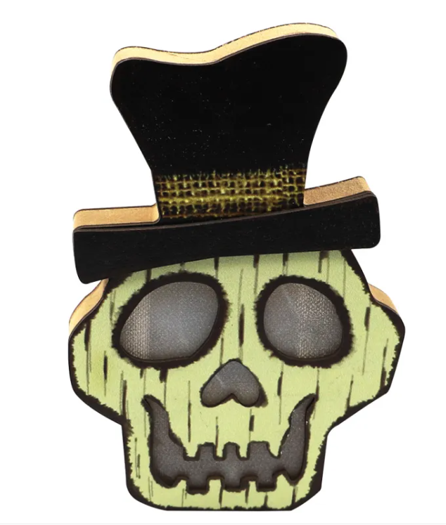 Lámpara de Calabaza de Madera para Halloween
