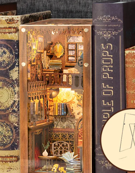 Puzzle 3D de Madera – Rincón de Librería en Miniatura