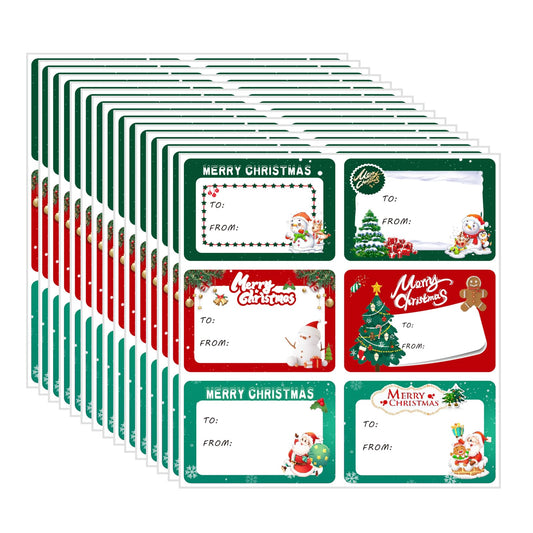 Pack de 90 Etiquetas Adhesivas de Regalo Navideñas