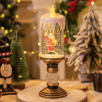 Vela Decorativa de Navidad con Nieve (Cristal)
