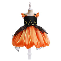 Disfraz Infantil de Bruja Naranja y Negro