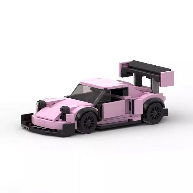 Coche Deportivo Rosa de Bloques de Construcción