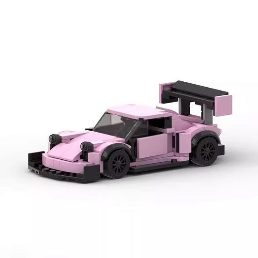 Coche Deportivo Rosa de Bloques de Construcción