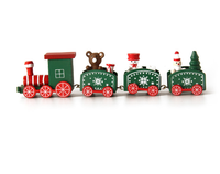 Mini Tren de Madera Navideño (Madera Maciza)