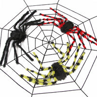 Decoración de Telaraña con Arañas de Peluche