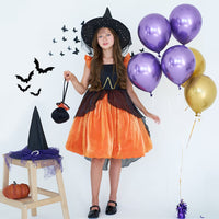 Disfraz Infantil de Bruja Naranja y Negro