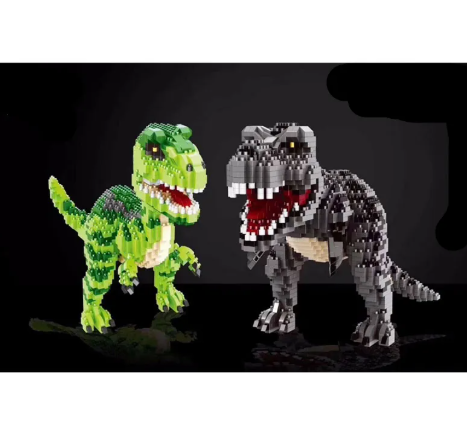 Dinosaurio de Bloques de Construcción (T-Rex o Velociraptor)