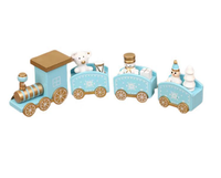 Mini Tren de Madera Navideño (Madera Maciza)