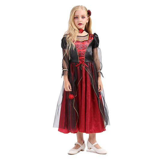 Disfraz de Vampiresa Infantil (Rojo Vino)
