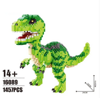 Dinosaurio de Bloques de Construcción (T-Rex o Velociraptor)