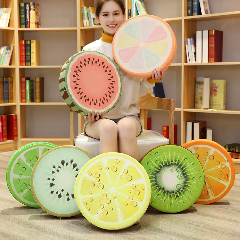 Cojín de Peluche 3D con Forma de Fruta, Lavable