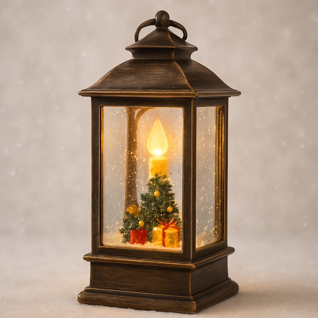 Farolillo Navideño de Cristal con Luz